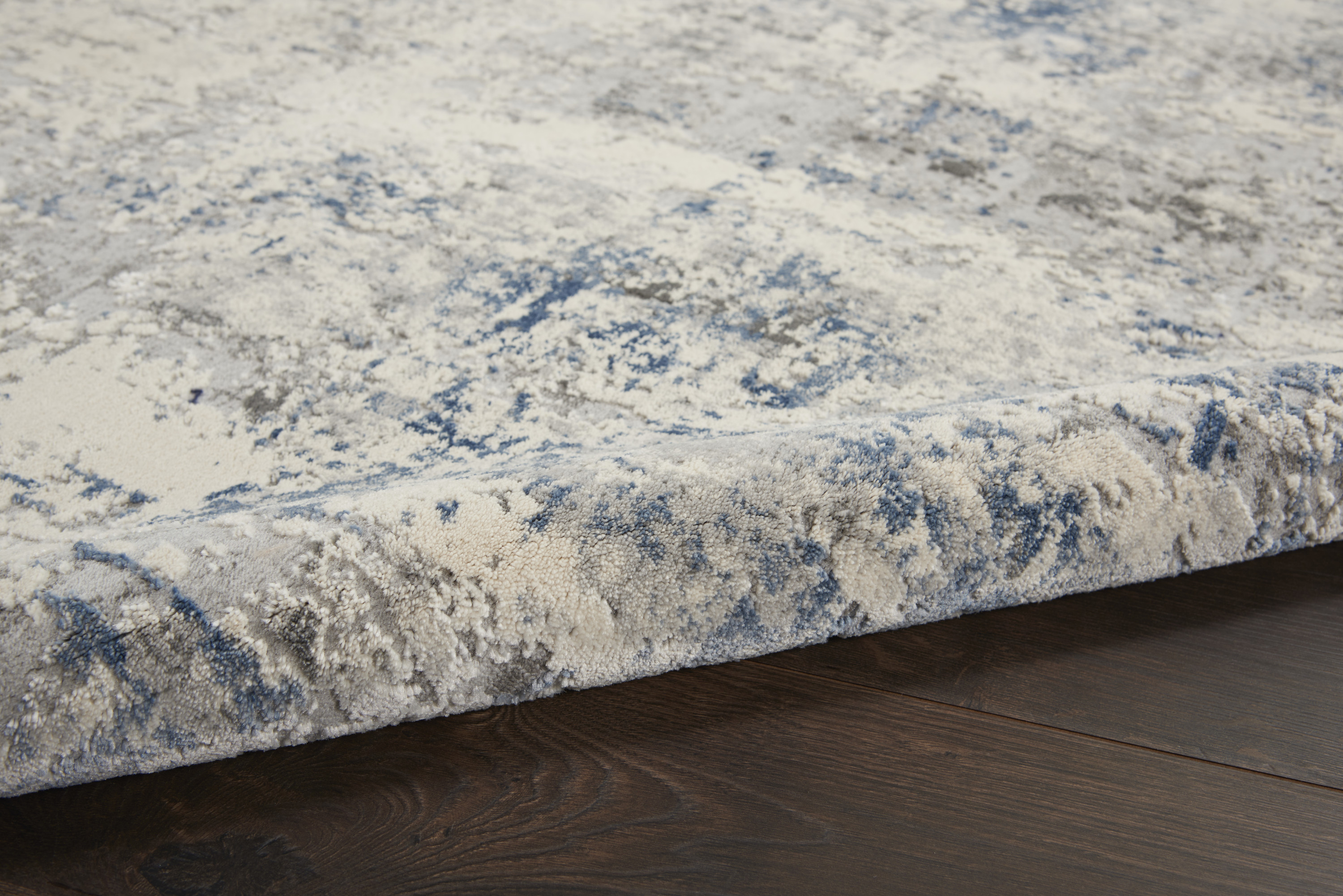 Nourison Rustic Textures 3'11" x 5'11" Ivory Grey Blue Modern Indoor Rug