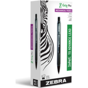 Z-Grip Mechanical Pencil, 0.7 mm, Black, 12-Pack