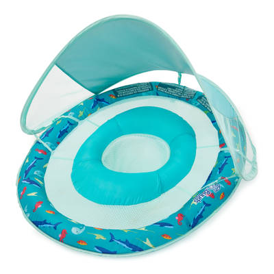 Swimways Premium Baby Spring Float, Travel-Friendly Inflatable Baby Pool Float with Sun Canopy for Kids 9-24 Months