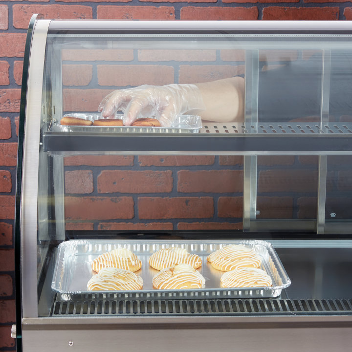 60-inch-wide 120-volt curved-front Cayenne® refrigerated drop-in display case with rear access