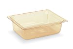 Half-size 4-inch-deep Super Pan® high-temperature plastic pan in amber