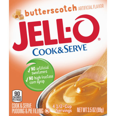 Jell-O Cook & Serve Butterscotch Pudding & Pie Filling, 3.5 oz Box
