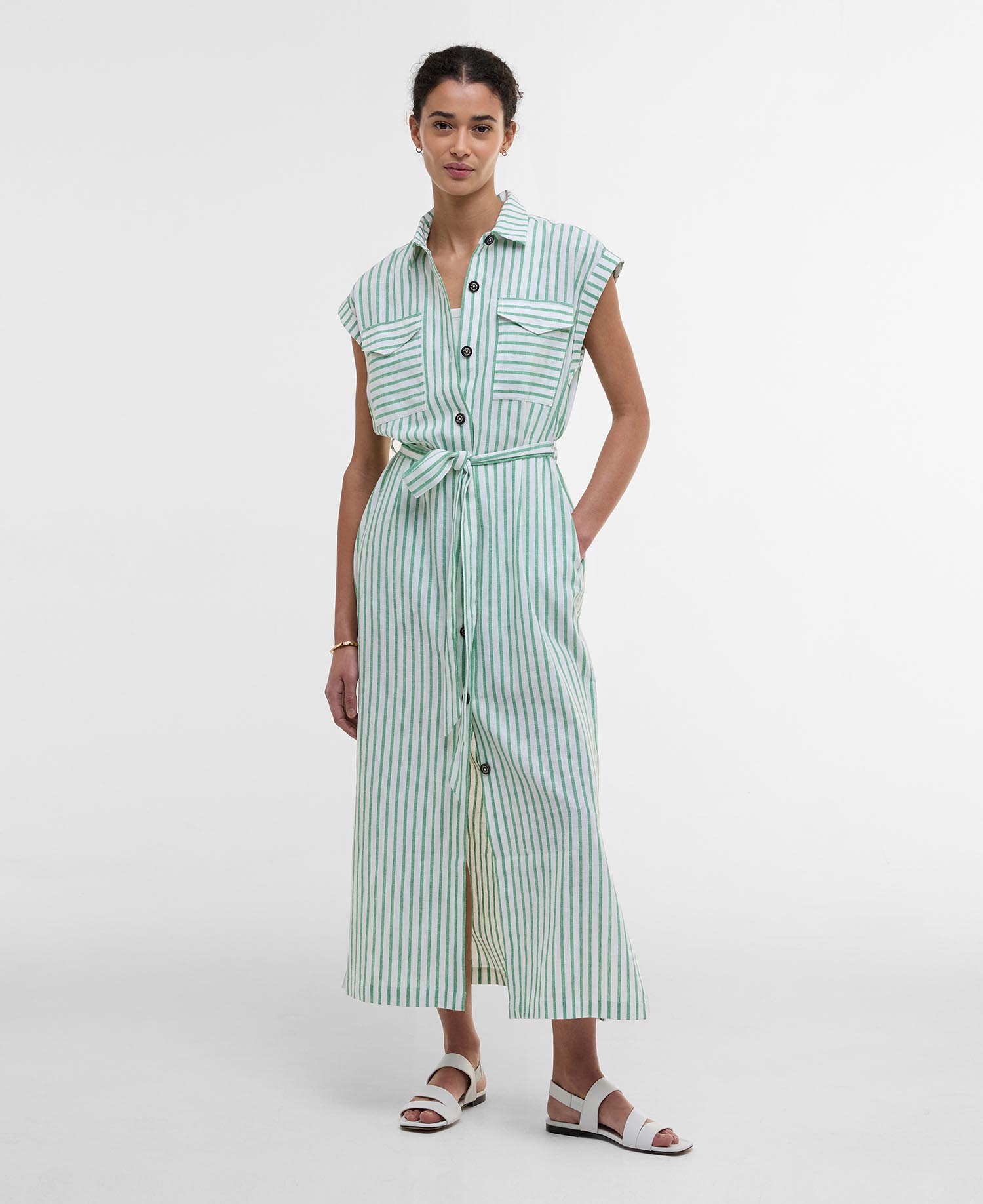 Abby Striped Midi Dress image number 1