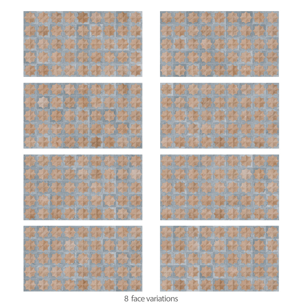 Tetuan Astre Cotto Blue 12-1/8 in. x 21-7/8 in. Porcelain Wall Tile