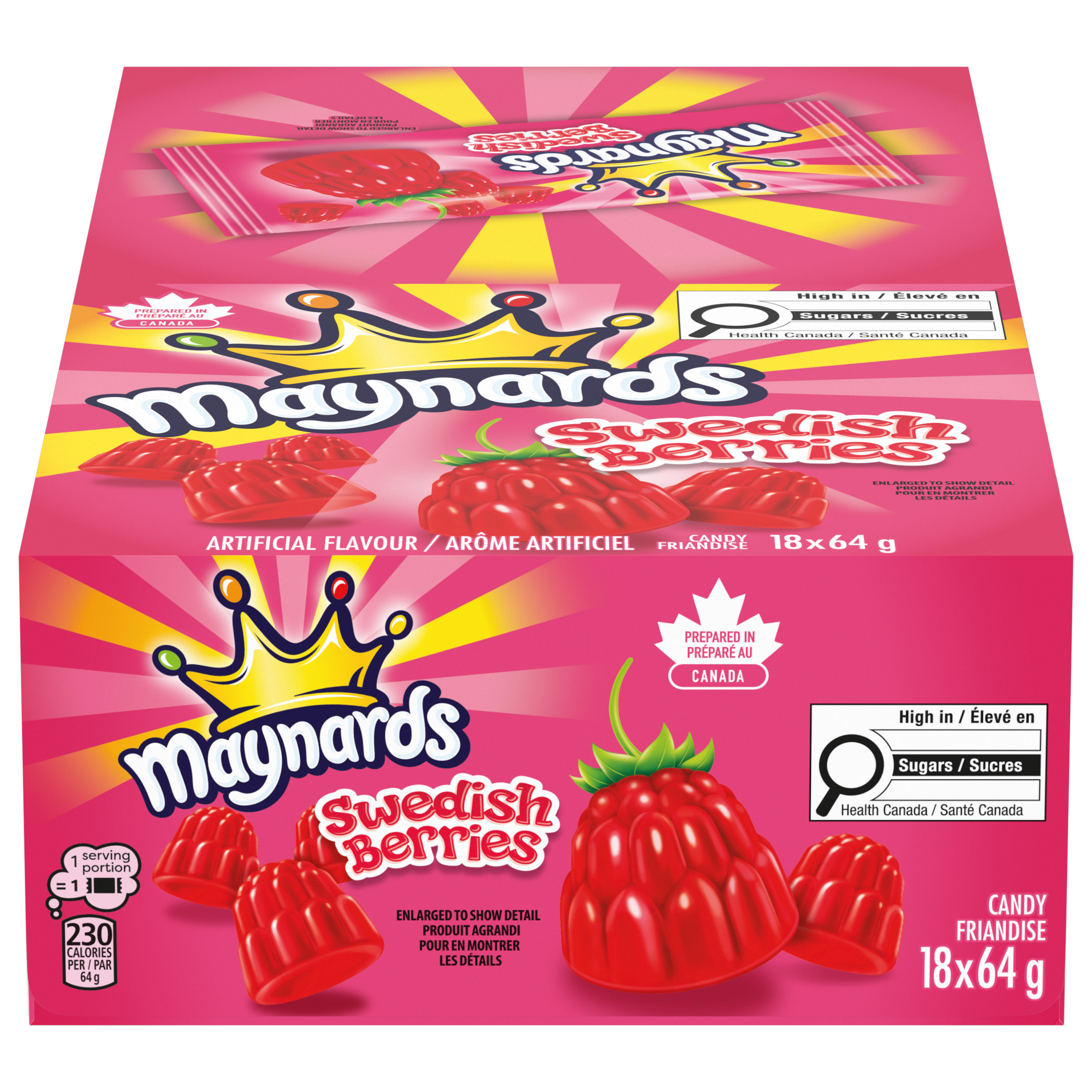 Maynards Swedish Berries Gummy Candy, 64g (Pack of 18)-1