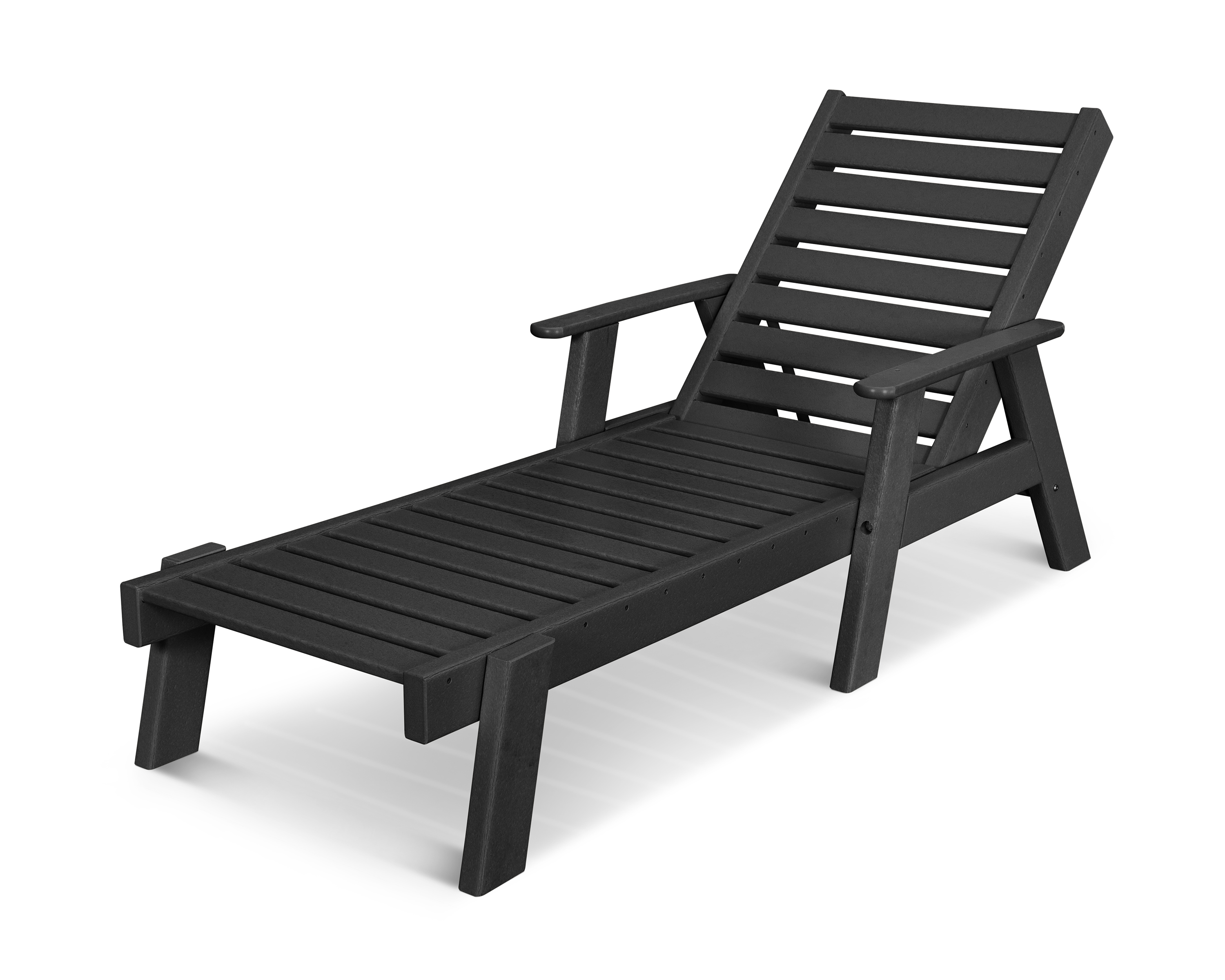polywood black chaise lounge