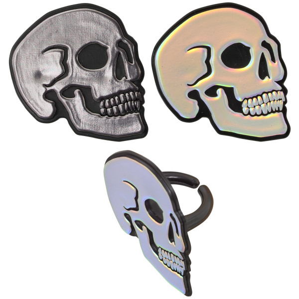 Metallic Skull Cupcake Rings