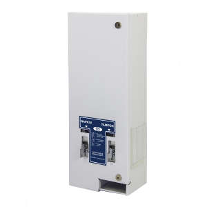 Hospeco, Dual No. 1 Pad/Tampon Vendor, 25¢ Operation, White