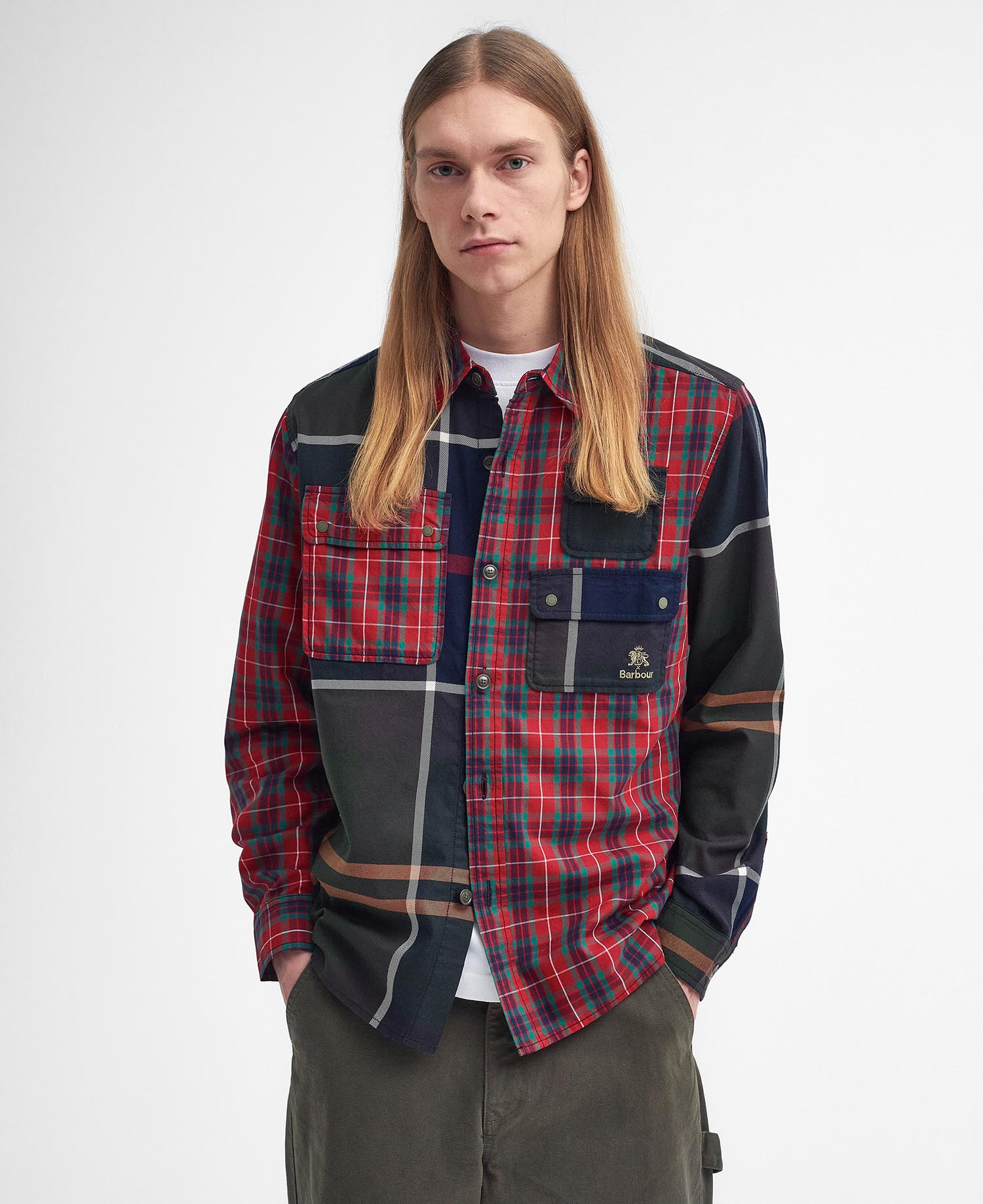 Barbour x Baracuta Relaxed Long-Sleeved Patchwork Shirt image number 0