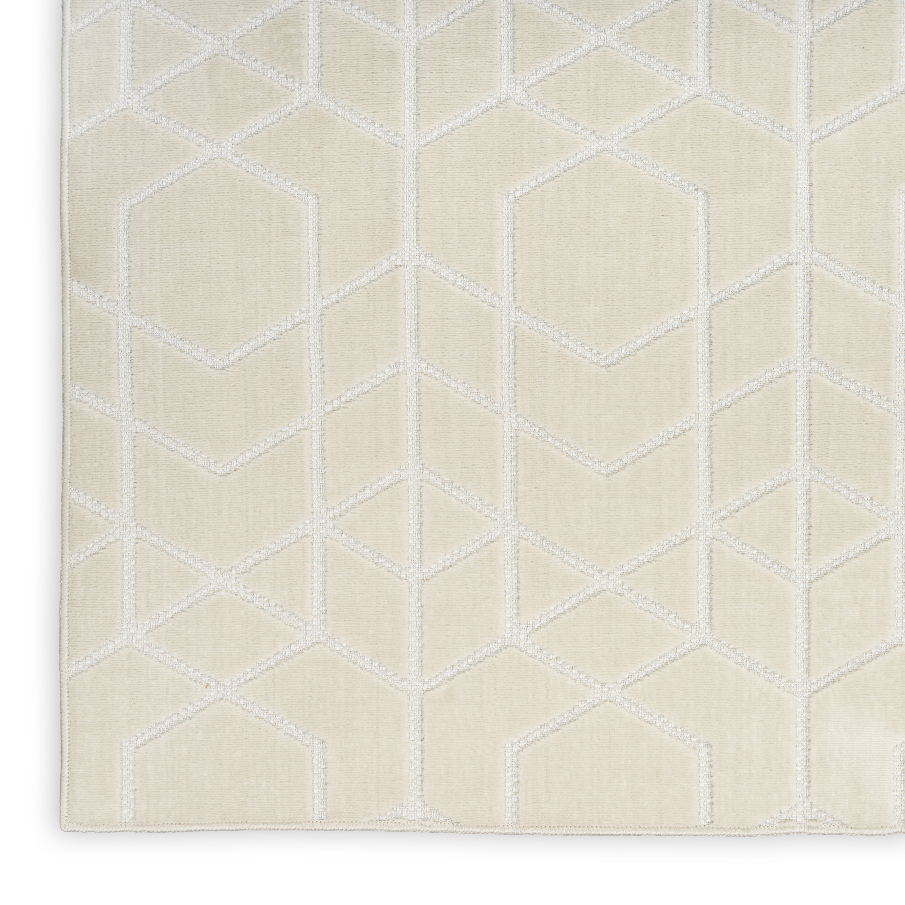 Nourison Washable Charm 4' x 6' Ivory Modern Indoor Rug
