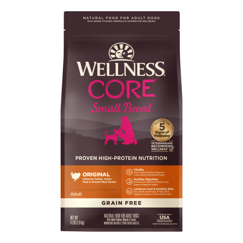 Wellness CORE Grain Free Small Breed Turkey Recipe Front packaging