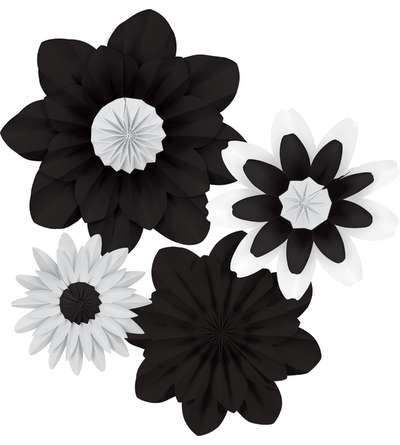 Black and White Paper Flowers