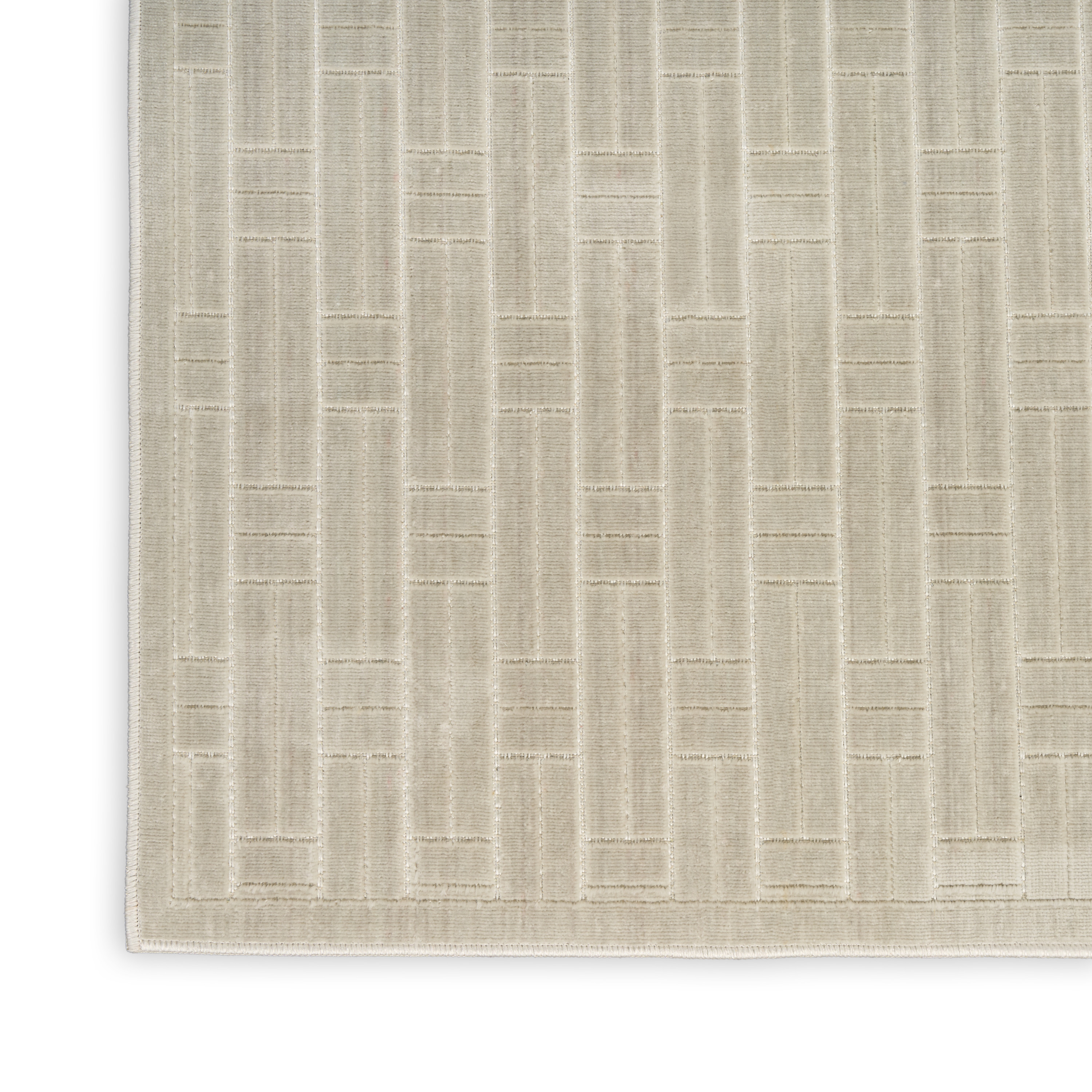 Nourison Washable Charm 5' x 7' Silver Ivory Modern Indoor Rug