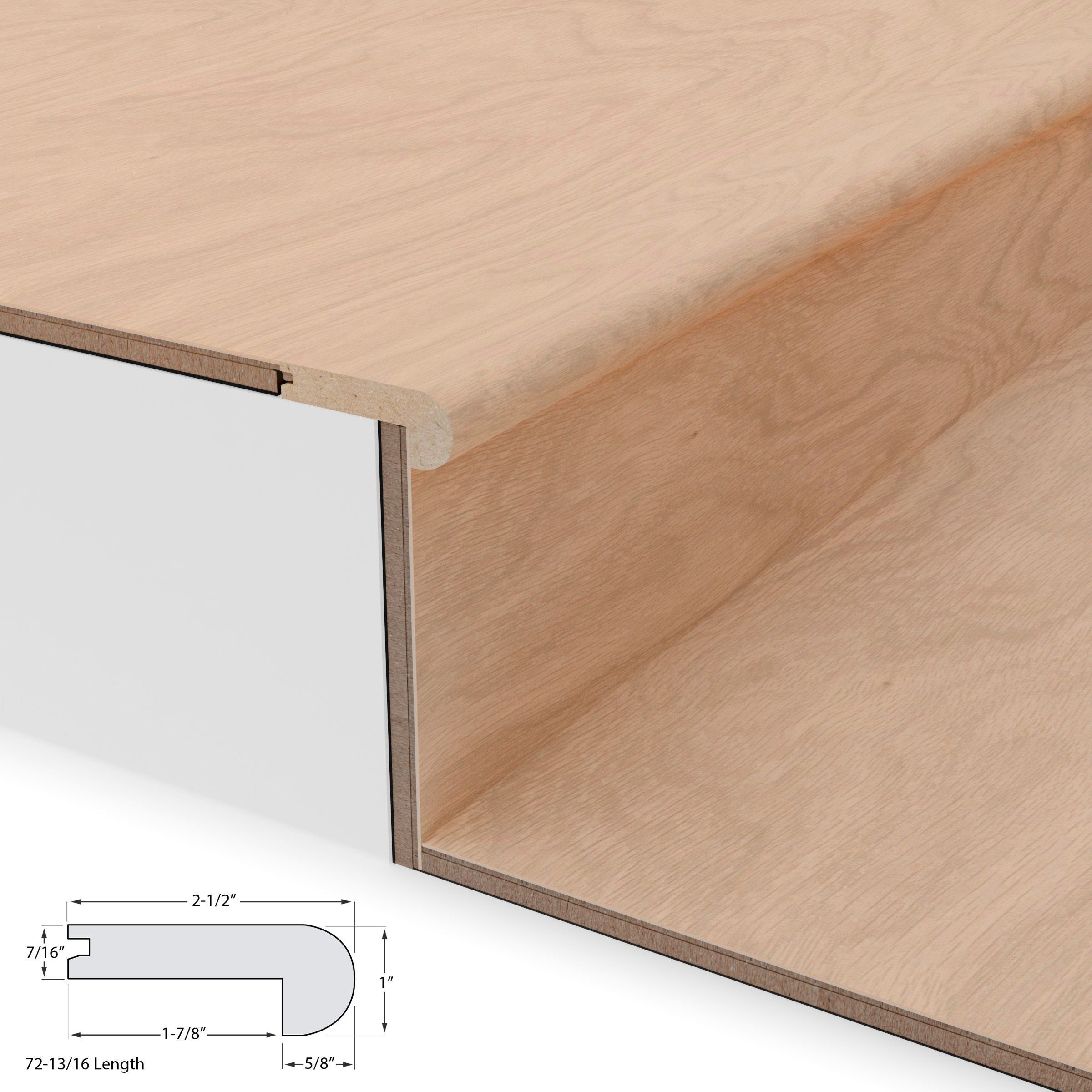 Sycamore Buff Stair Nosing Flush 12mm view 3