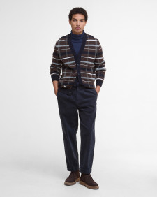 Kane Tartan Cardigan Dark Oak