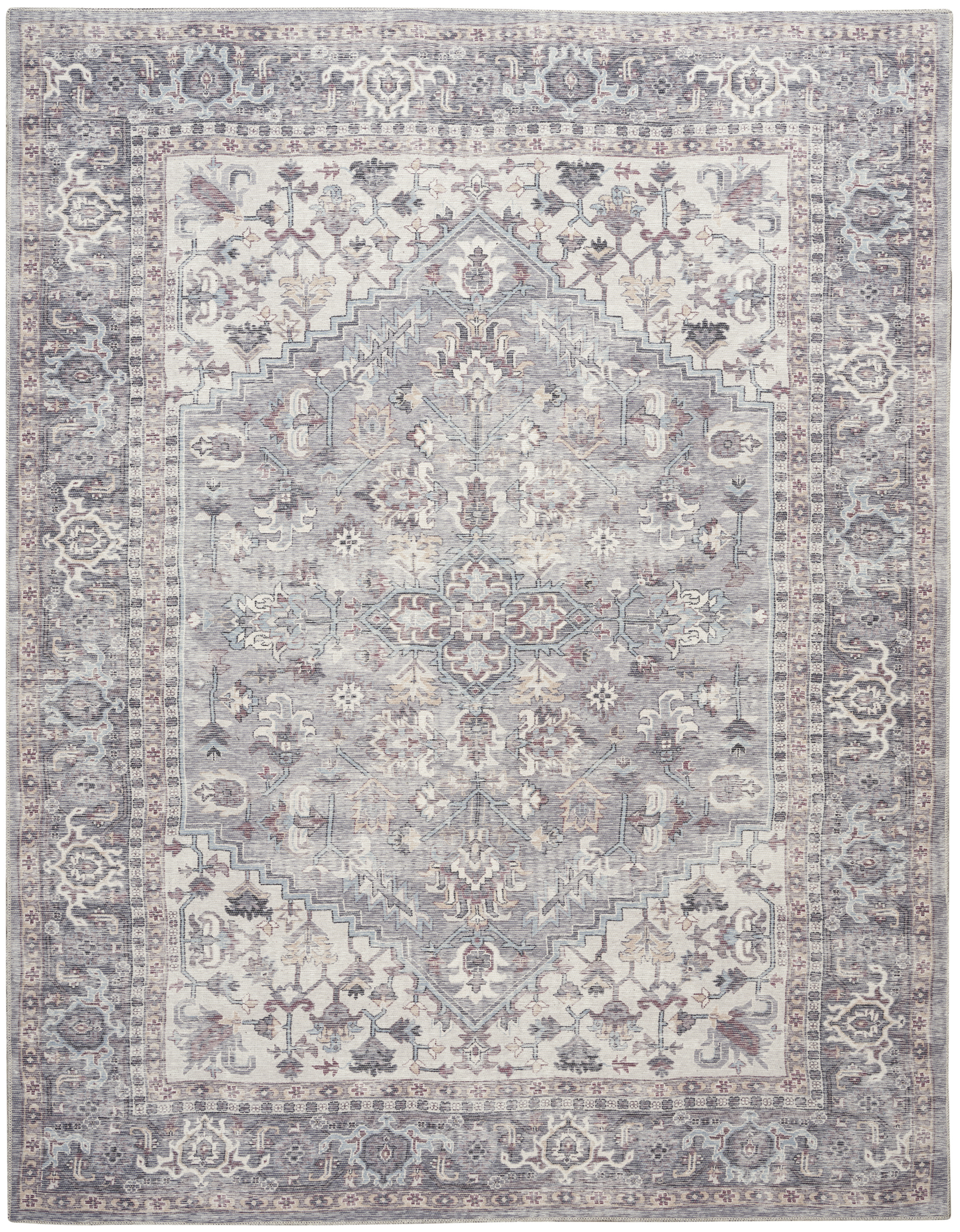 Nourison New Concept Washables 7'10" x 9'10" Grey Vintage Indoor Rug