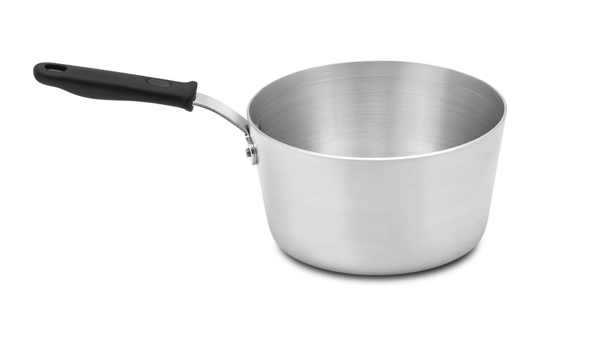 4 ½-quart Wear-Ever® tapered aluminum saucepan with natural finish and silicone handle