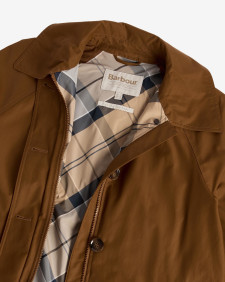 Beatrix Showerproof Trench Coat Rust Brown/Sky Dress Tartan
