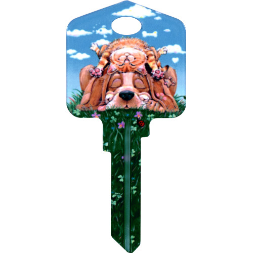 Paws & Claws - Lazy Day Dog & Cat Key Blank Kwikset 66/97 KW1/10