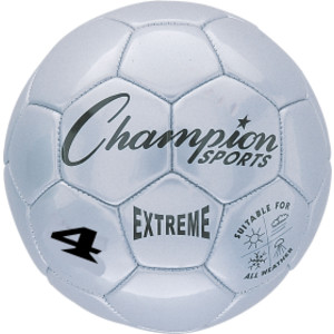 Extreme Soccer Ball, Size 4, Silver
