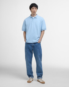 Hexham Oversized Polo Shirt Sky