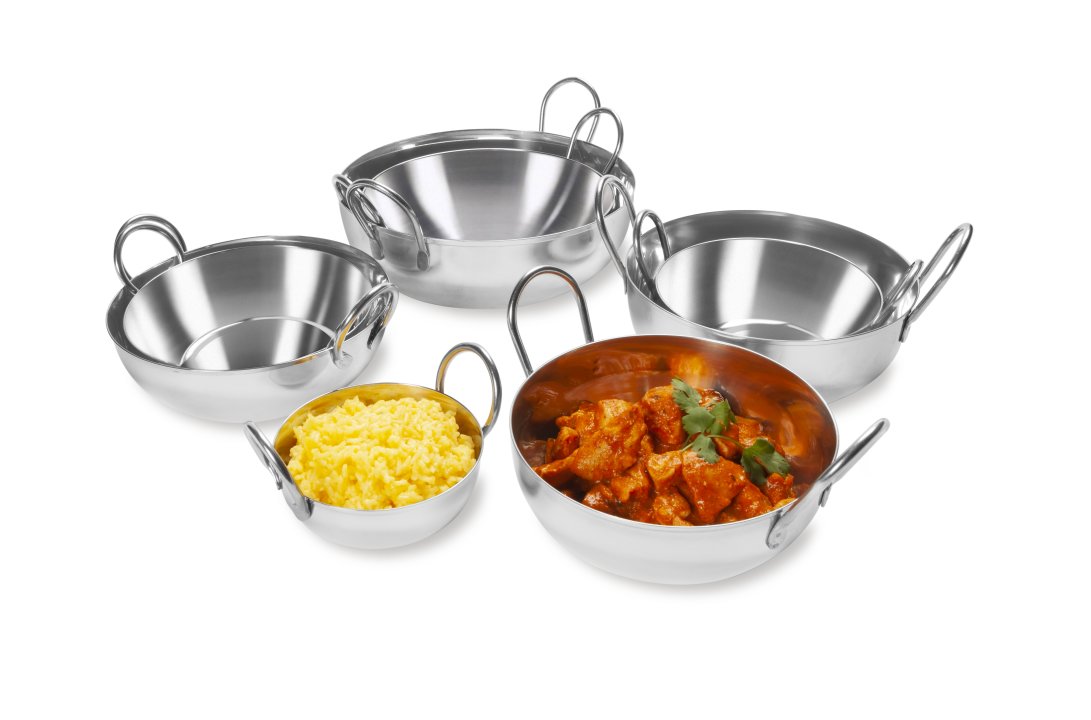 31-ounce stainless steel balti dish