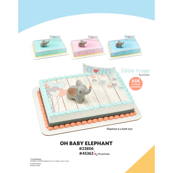 Oh Baby Elephant The Magic of Cakes® PhotoCake® Enhanced Background and Icing Page