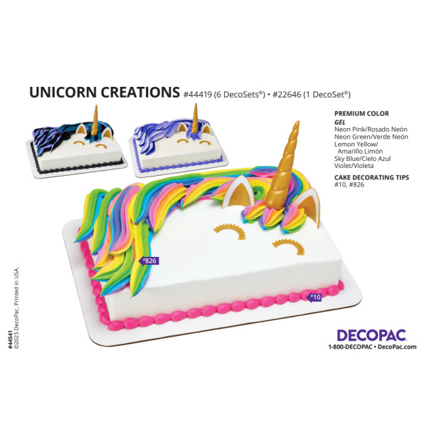 Unicorn Creations Cake Decorating Instruction Card