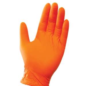Supply Source, Safety Zone®, General Purpose Gloves, Nitrile, 4.0 mil, Powder Free, S, Orange
