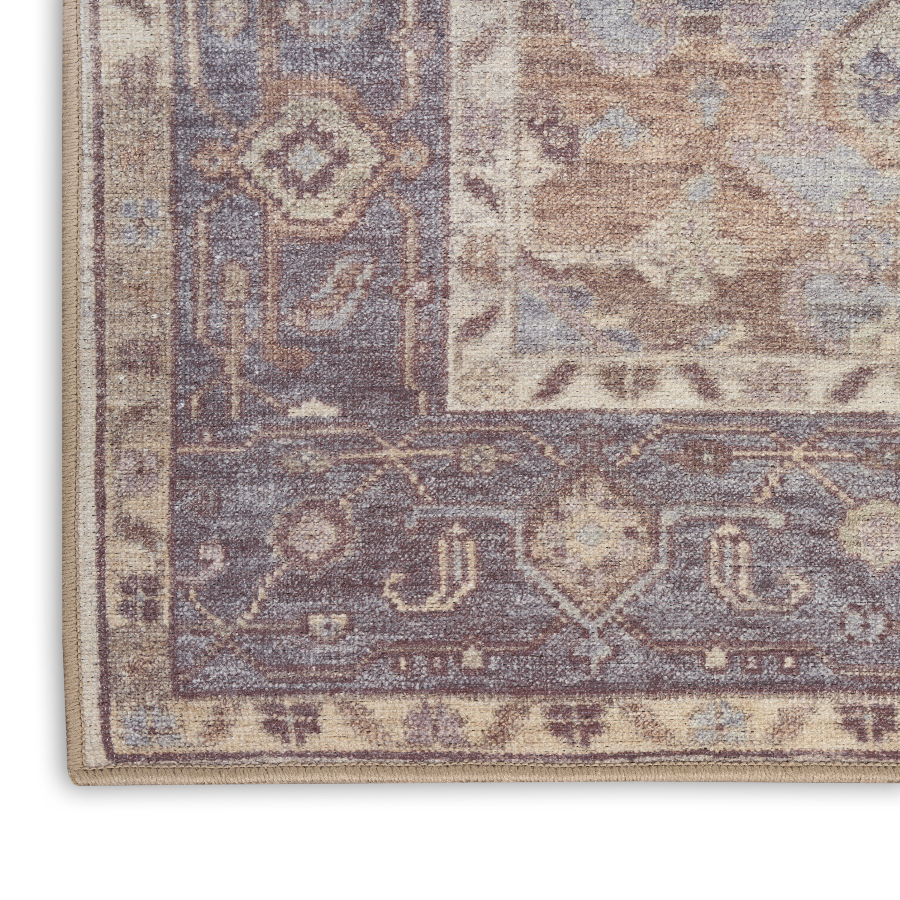 Nourison Vintage Washables 9' x 12' Ivory Purple Vintage Indoor Rug