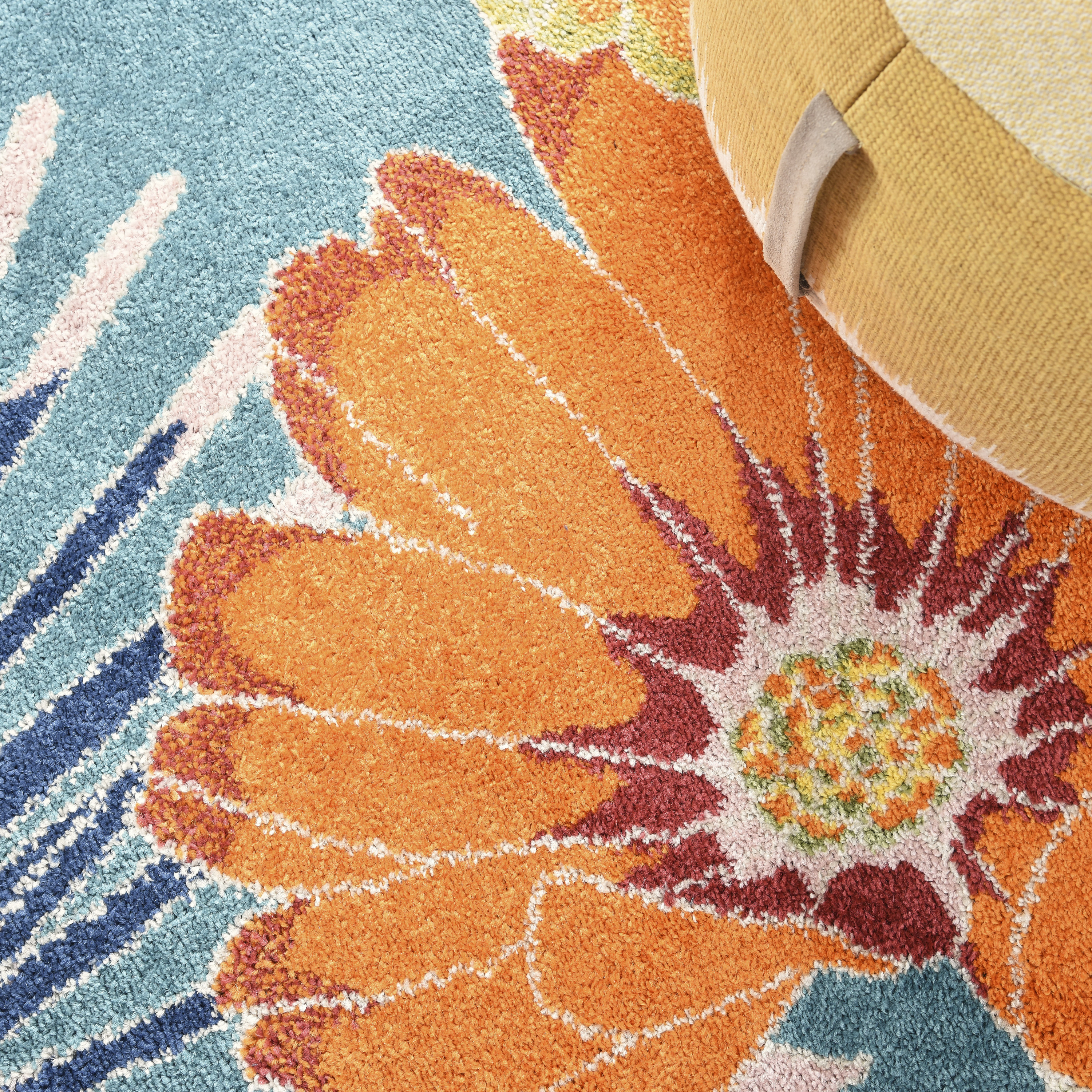 Nourison Allur 7'10" x 9'10" Turquoise Multicolor Contemporary Indoor Rug