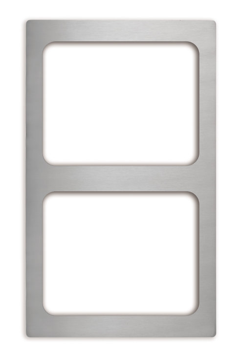 Miramar® stainless steel template for two half-size Miramar contemporary food pans