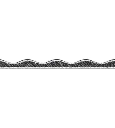 Magnetic Scallop Border, 12" x 1", Black Scribble Chalk