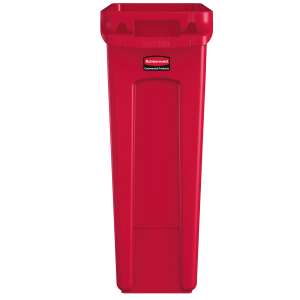 Rubbermaid Commercial, Vented Slim Jim, 23 gal, Resin, Red, Rectangle, Receptacle
