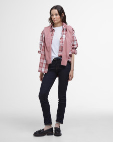 Angelonia Oversized Long-Sleeved Shirt Tea Rose/Cloud Check