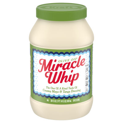 Miracle Whip Dressing Olive Oil, 30 fl oz Jar