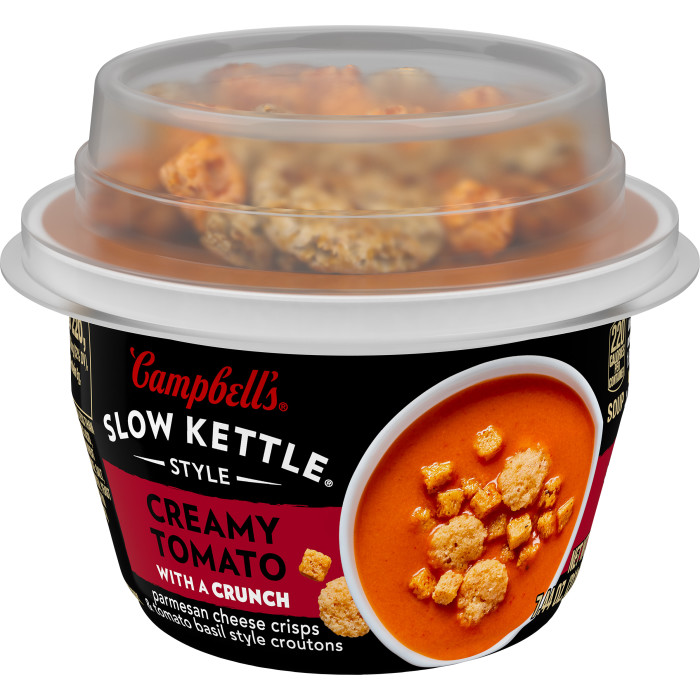 Creamy Tomato Soup with Crunchy Toppings