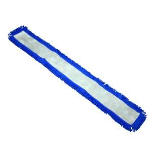 Impact, Layflat®, Microfiber Hook & Loop Dust Mop With Fringe, 60"W, Blue