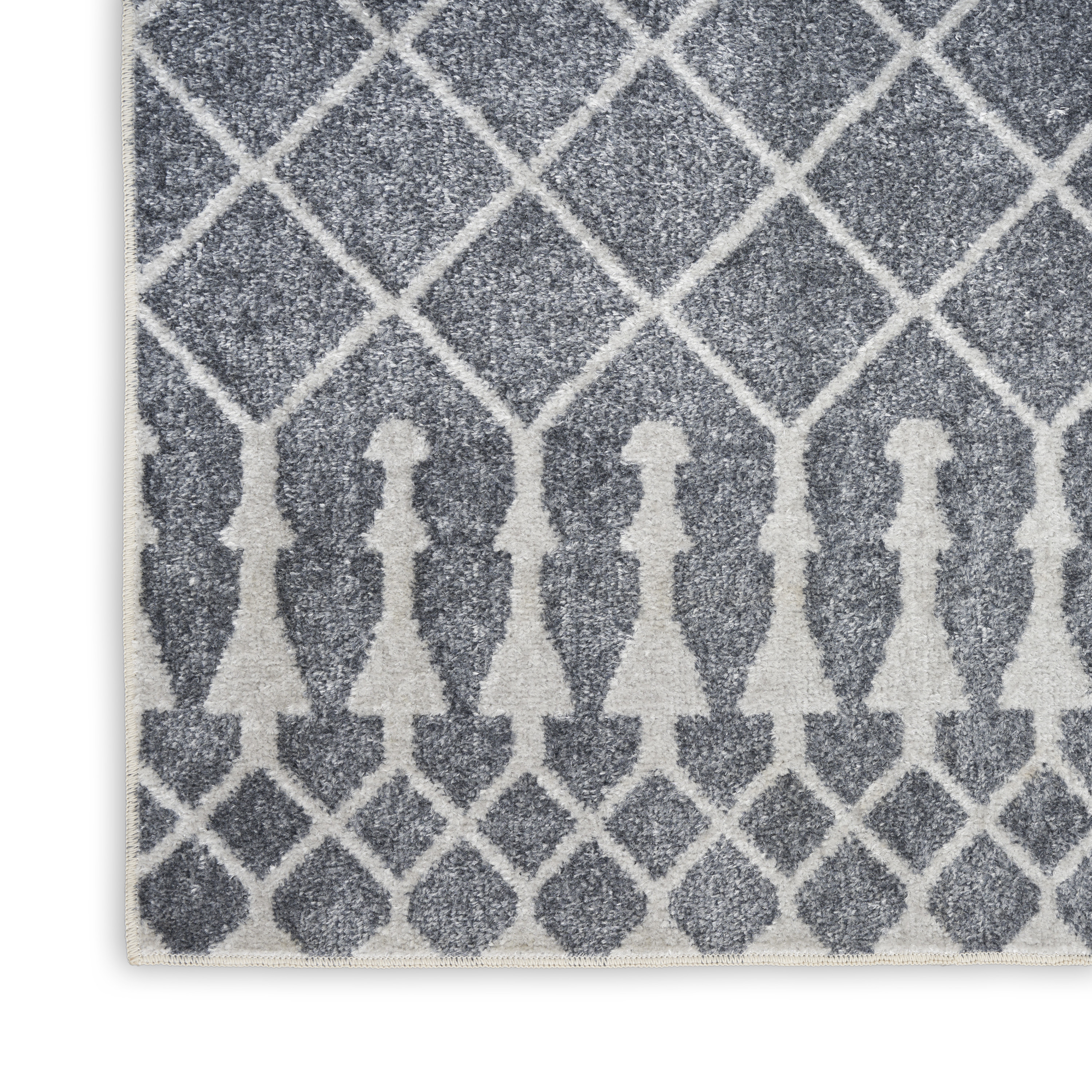 Nourison Astra Machine Washable 2' x 6' Denim Bohemian Indoor Rug