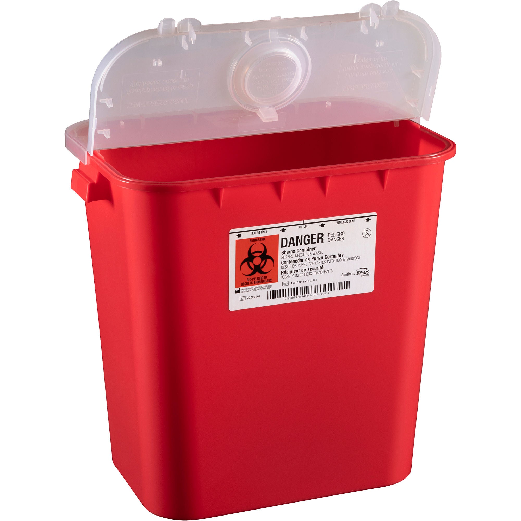 Bemis Healthcare CONTAINER, SHARPS RED 8GL (10/CS)