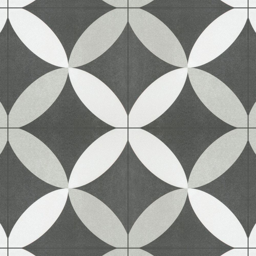 Twenties Petal 7-3/4 in. x 7-3/4 in. Ceramic Floor and Wall Tile