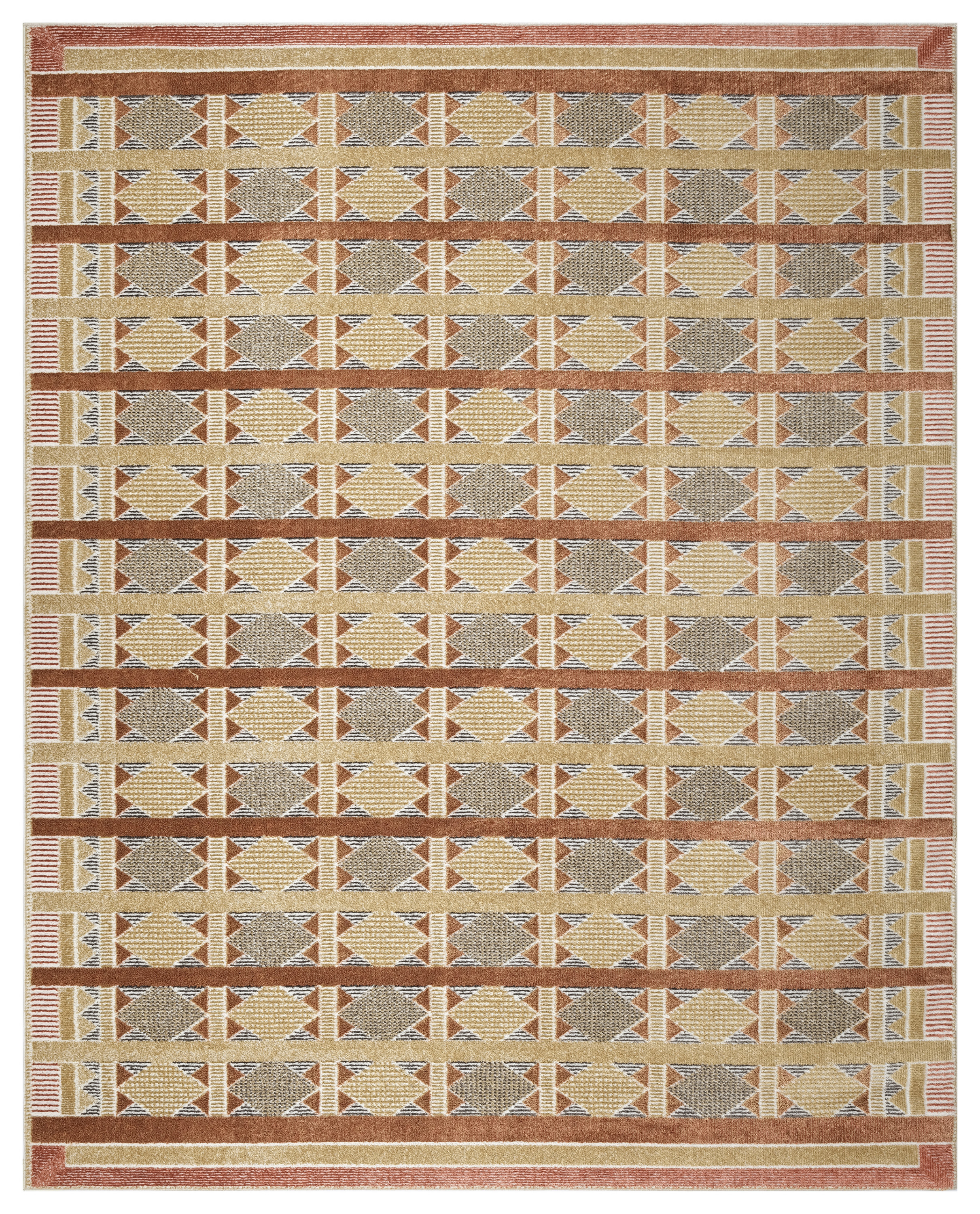 Nourison Nordic 8' x 10' Rust Multicolor Modern Indoor Rug