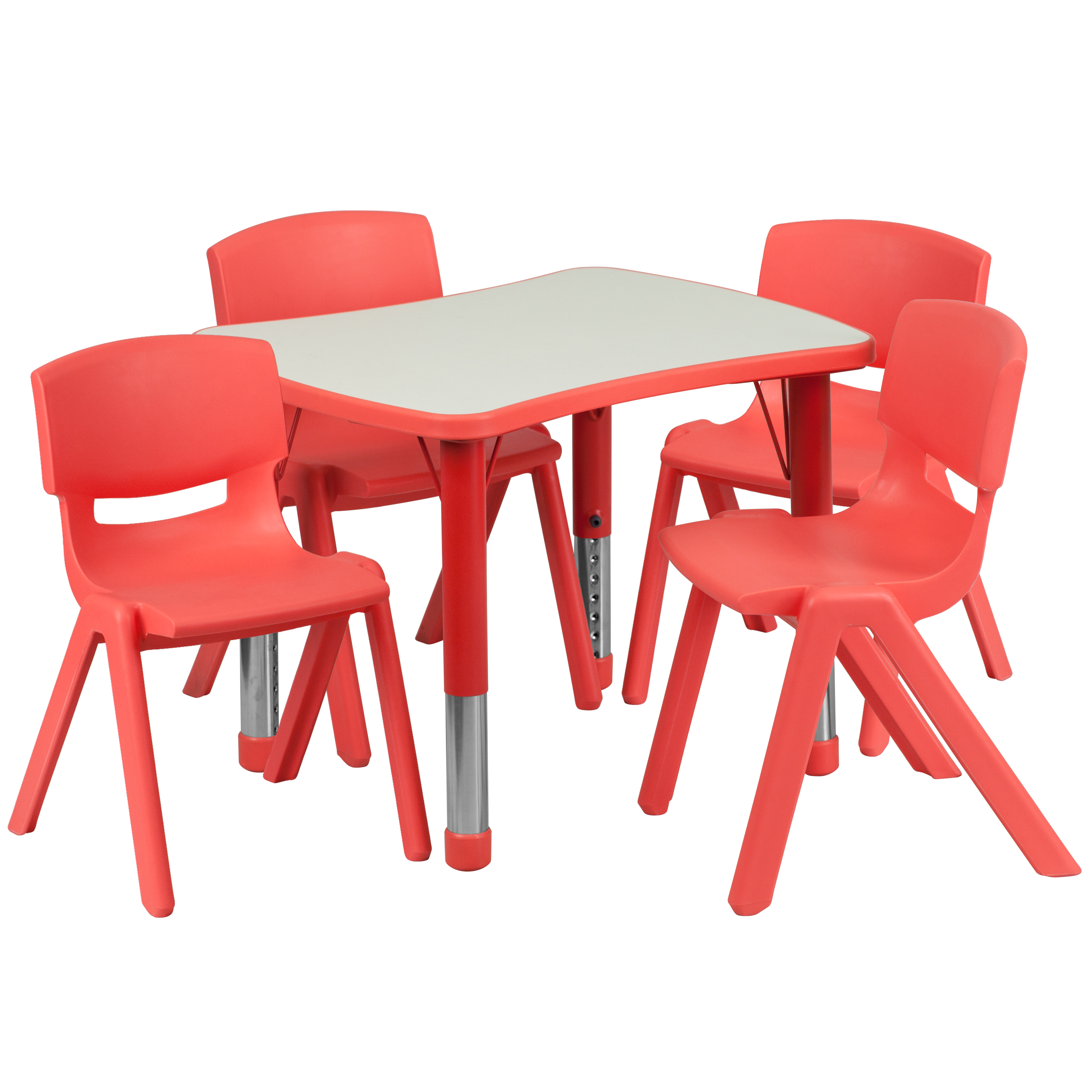 21,875" B x 26,625" L Rechteck Natur Kunststoff Aktivität Tisch Set mit 4 Stühlen - Bild 4 von 13