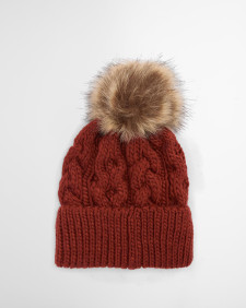 Penshaw Cable-Knit Beanie Burnt Henna