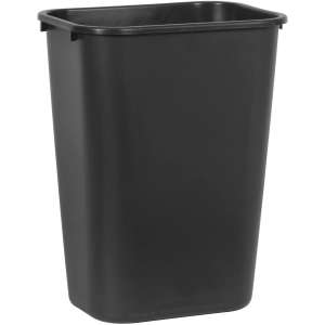 Rubbermaid Commercial, 10.25 gal, Resin, Black, Rectangle, Receptacle