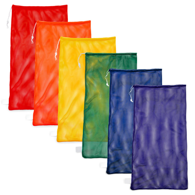 Mesh Equipment Bag, 24" x 48", Assorted Colors, Pack of 6