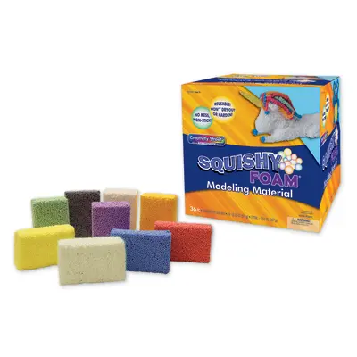 Creativity Street  Squishy Foam, 9 Assorted Colors,  0.35 oz. ea., 36 Pieces