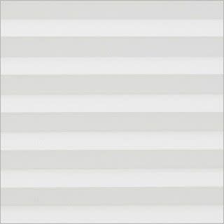 White horizontal blinds, evenly spaced slats covering a window; closed, softly diffusing daylight into a bright, neutral interior with no visible view.