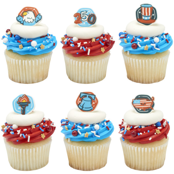 Celebrate America Assortment - Red 3 Free Sweet Décor® Edible Decorations