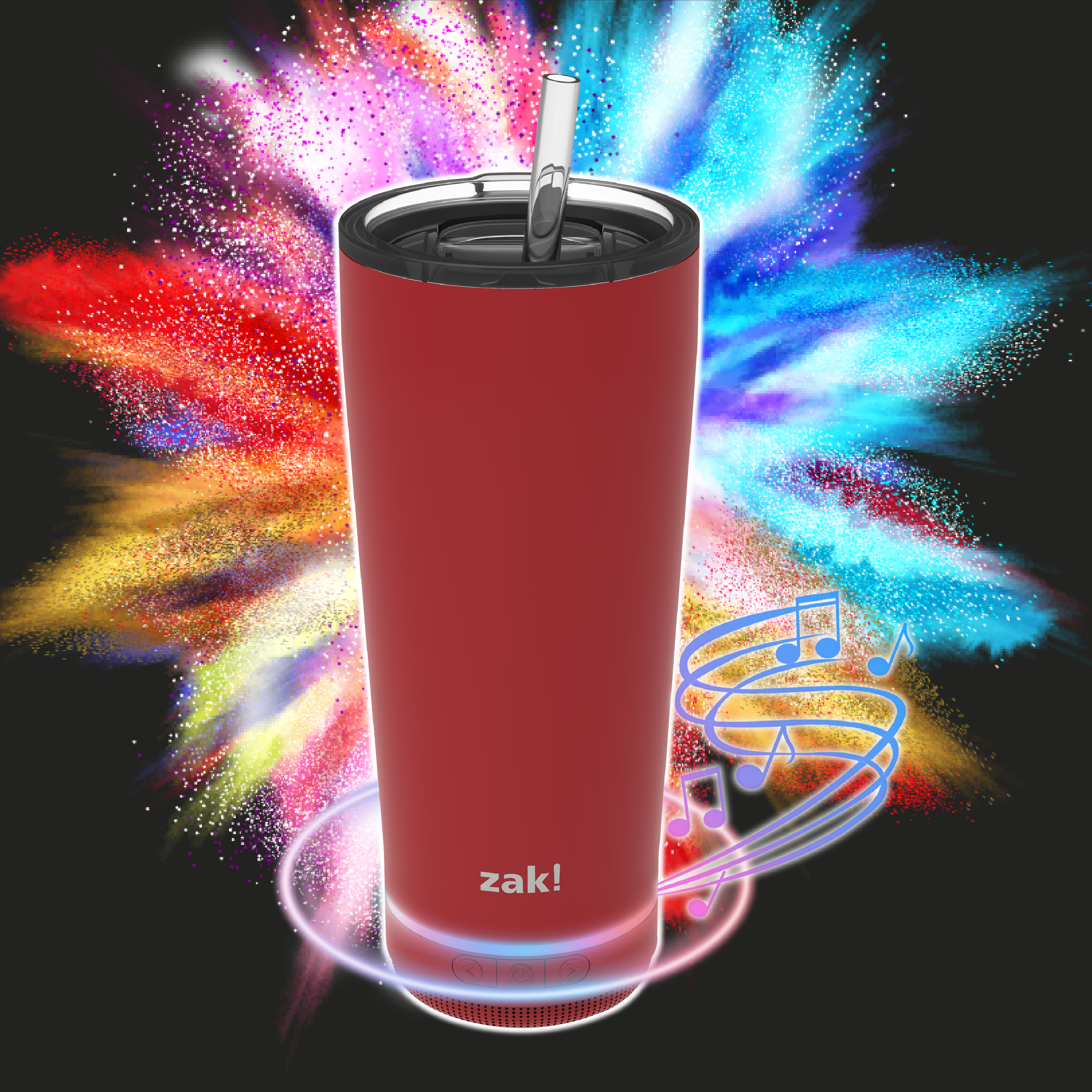 Zak Play 18 ounce Stainless Steel Tumbler with Bluetooth Speaker, Red slideshow image 12 Zak Play 18 ounce Stainless Steel Tumbler with Bluetooth Speaker, Red slideshow image 12